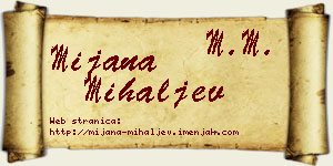 Mijana Mihaljev vizit kartica